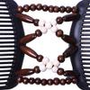 Beauty Bow Double Hair Combs Clips for Women, Stylish and Stretchy Hair Accessories - Great for Parties and Everyday Use - White Beads view 2