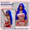 Ruaswey Blue Lace Front Wig Human Hair Pre Plucked 13x4 Blue Body Wave Human Hair Wig 200 Density Colored HD Frontal Wigs Human Hair 24 Inch view 3