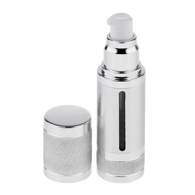 1oz Sterile Airless Pump Bottle - Refillable Cosmetic Container for Foundations and Serums - Minimizes Waste and Increases Shelf-life - weight and Shockproof - - Silver
