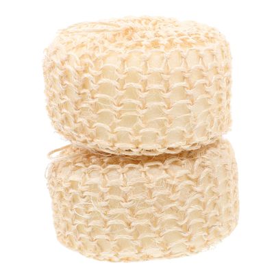 Mikinona 2pcs Round Sisal Bath Scrubber Balls Natural Exfoliating Shower Mesh for Smooth Skin Durable Skin-Friendly Bathing Tool for Body Cleaning and Relaxation