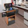 Lemoeyes Rolling Makeup Train Case 15" x 9.8" x 32.3" Travel Stylist Case Lockable Hairdressing Trolley Cosmetic Case for Clipper Trimmer Barber Station with Hair Dryer Holder (Coffee) view 3