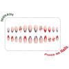 IMRAIN Press on Nails Medium Almond Fake Nails Wine Red French Tip Full Cover 3D Red Cherry False Nails Glossy Manicure Artificial Glue on Nails for Women Girls 24Pcs view 2