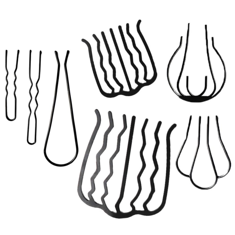 Baluue 7pcs French Hair Fork Clip Set Elegant Updo Hair Accessories for Women Includes Three-prong Four-prong Styles Bun Hairstyles
