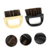 Ipetboom 2pcs Beard Cleaning Brush Practical Hair Styling Tool for Barber Shops Home Use Soft Bristles for Broken Hair Beard Grooming Black Beige view 2