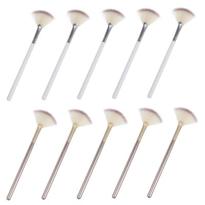 Baluue 10pcs Fan-shaped Makeup Brushes for Highlighter and Powder Application Versatile Facial Brush for Travel and Includes and