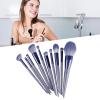 10pcs Makeup Brush Set Soft Hair Eyeshadow Brushes for Loose Powder Blush Concealer Purple view 4