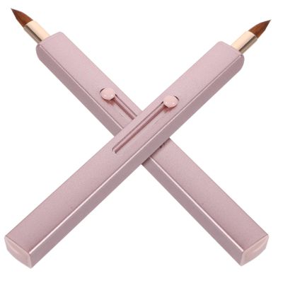 Baluue 2pcs Lip Brush Portable Lipstick Applicators with Protective Cap for Easy Lip Gloss Application Stylish Design for Travel and Makeup Touch-ups