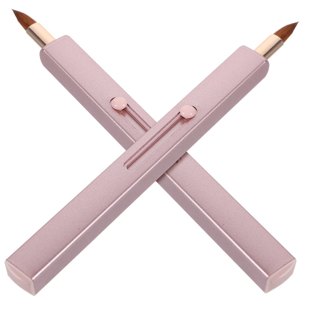 Baluue 2pcs Lip Brush Portable Lipstick Applicators with Protective Cap for Easy Lip Gloss Application Stylish Design for Travel and Makeup Touch-ups