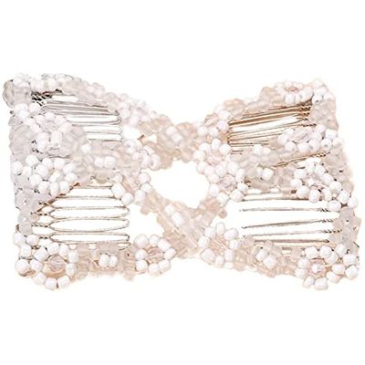 Beaded Hair Combs Women Hair Accessories Pearl Beaded Elastic Hair Claw Hairpin Magic Comb Hairstyle Bun Maker Tool