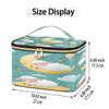 Travel Makeup Bag Sleeping Sheep PU Large Capacity Cosmetic Bag for Women Portable Cosmetic Bag with Handle for Girls Wedding Makeup Brushes view 2