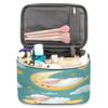 Travel Makeup Bag Sleeping Sheep PU Large Capacity Cosmetic Bag for Women Portable Cosmetic Bag with Handle for Girls Wedding Makeup Brushes view 3