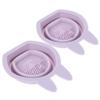 Baluue 2pcs Silicone Bunny-shaped Makeup Brush Cleaner Bowls Hanging Design for Easy Storage and Practical for Cleaning Makeup Sponges and Brushes Cute and Decorative view 1