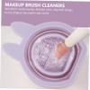 Baluue 2pcs Silicone Bunny-shaped Makeup Brush Cleaner Bowls Hanging Design for Easy Storage and Practical for Cleaning Makeup Sponges and Brushes Cute and Decorative view 3