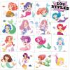 104 PCS Mermaid Temporary Tattoos for Kids Girls Birthday Decorations, Mermaid Fake Temp Tattoos Party Favors for Under The Sea Party Decorations Supplies view 1