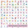 104 PCS Mermaid Temporary Tattoos for Kids Girls Birthday Decorations, Mermaid Fake Temp Tattoos Party Favors for Under The Sea Party Decorations Supplies view 2