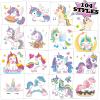 104 PCS Unicorns Temporary Tattoos for Kids Girls Birthday Party Decorations, Unicorns Fake Temp Tattoos Party Favors Party Supplies view 1