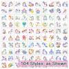 104 PCS Unicorns Temporary Tattoos for Kids Girls Birthday Party Decorations, Unicorns Fake Temp Tattoos Party Favors Party Supplies view 2