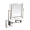KNKQZXVDF Wall Mounted Makeup Mirror with LED Lighted,3X Magnification,360 Degree Swivel,Two-Sided Extendable,8 Inch Rectangle,Extendable Arm,for Bathroom(Nickel,Plug) view 1