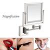 KNKQZXVDF Wall Mounted Makeup Mirror with LED Lighted,3X Magnification,360 Degree Swivel,Two-Sided Extendable,8 Inch Rectangle,Extendable Arm,for Bathroom(Nickel,Plug) view 2
