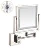 KNKQZXVDF Wall Mounted Makeup Mirror with LED Lighted,3X Magnification,360 Degree Swivel,Two-Sided Extendable,8 Inch Rectangle,Extendable Arm,for Bathroom(Nickel,Plug) view 4