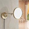 EYPVCLST Bathroom Makeup Mirrors Wall Mounted Vanity Single Sided Brass Lighted Magnifying Shaving Folding with Switch Plug(Gold,10X) view 2