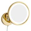 EYPVCLST Bathroom Makeup Mirrors Wall Mounted Vanity Single Sided Brass Lighted Magnifying Shaving Folding with Switch Plug(Gold,10X) view 4