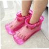 1 Pair Foot Soaker Shoes, Portable Thermal Plastic Foot Basin for Soaking Feet(Rose) view 2