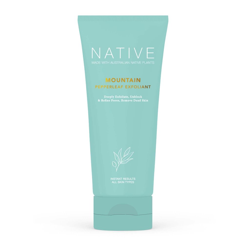 Klara Cosmetics Native Mountain Pepperleaf Exfoliant - Gentle Face Scrub - Exfoliating Face Wash with Manuka Honey, Papaya and Vitamin E - 3.4 oz