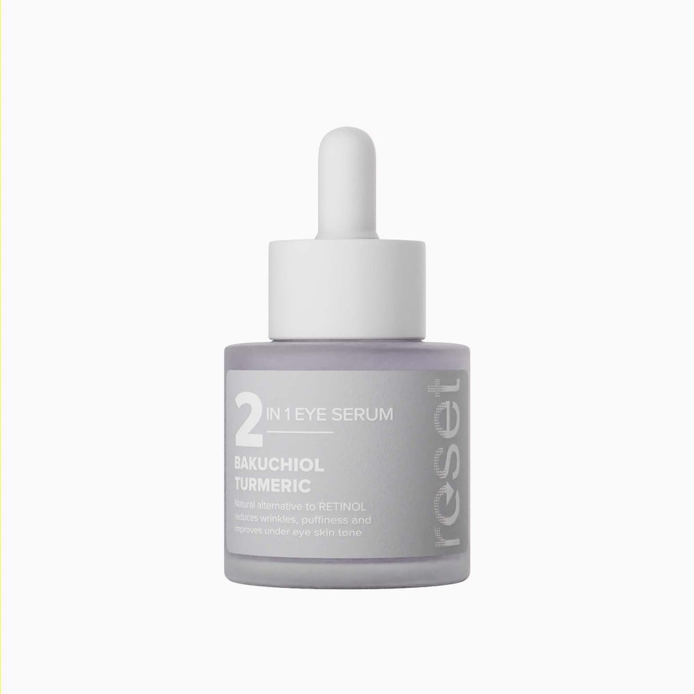 Klara Cosmetics Reset 2 in 1 Eye Serum - Cutting-edge Face Serum with Bakuchiol and Turmeric - Hydrating Eye Serum for Sensitive Skin - 1 oz