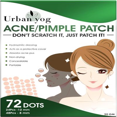 Acne Pimple Patch for Face (72 dots) | Waterproof Patches for Active Acne | Absorbs Pimple Overnight and Reduces Excess Oil | Facial Patches with 100% Hydrocolloid