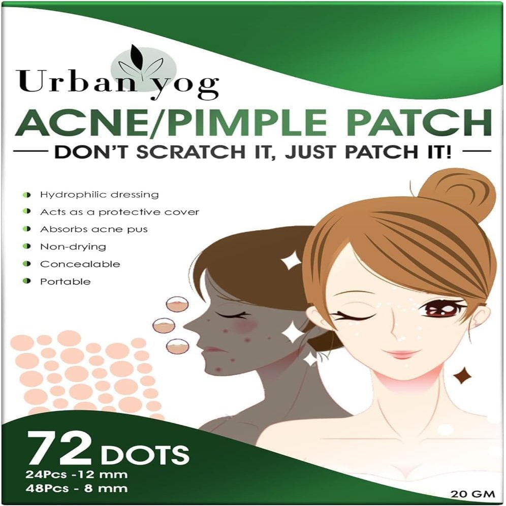 Acne Pimple Patch for Face (72 dots) | Waterproof Patches for Active Acne | Absorbs Pimple Overnight and Reduces Excess Oil | Facial Patches with 100% Hydrocolloid