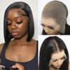 CYSDRH Bob Wig Human Hair Full 13x6 HD Lace Front Bob Wigs Pre Bleached Invisible Knots 200% Density Glueless Wigs Human Hair Pre Plucked Pre Cut Natural Hairline - 12 Inch Short Wigs for Black Women view 1