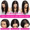 CYSDRH Bob Wig Human Hair Full 13x6 HD Lace Front Bob Wigs Pre Bleached Invisible Knots 200% Density Glueless Wigs Human Hair Pre Plucked Pre Cut Natural Hairline - 12 Inch Short Wigs for Black Women view 2