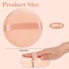 2Pcs Powder Puff 5Inch Body Powder Puff Large Loose Powder Puff Round Velour Powder Puff Ultra Soft Washable Fluffy Body Powder with Ribbon view 2