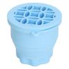 2 in 1 Makeup Brush Cleaning Mat with Brush Drying Rack Folding Space Saving Cosmetic Brush Cleaner Bowl (Blue) view 2