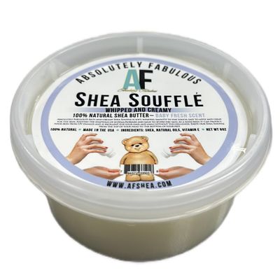 AF Shea Souffle | 100% Whipped Creamy Natural Shea Butter 8oz | Absolutely Fabulous (OS, Baby Fresh)