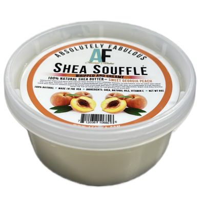 AF Shea Souffle | 100% Whipped Creamy Natural Shea Butter 8oz | Absolutely Fabulous (OS, Sweet Georgia Peach)