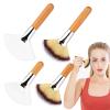 4 Pcs Fan Brushes Facial Highlighting Make Up Brush Soft Bristle Blush Brush Esthetician Fluffy Fan Brushes Face Cosmetic Tools with Long and Short Handle for Women Loose Powder Blush view 1