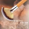 4 Pcs Fan Brushes Facial Highlighting Make Up Brush Soft Bristle Blush Brush Esthetician Fluffy Fan Brushes Face Cosmetic Tools with Long and Short Handle for Women Loose Powder Blush view 3