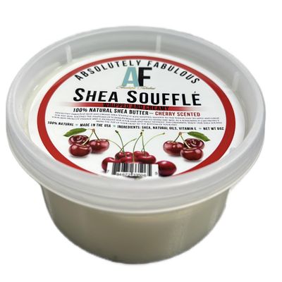 AF Shea Souffle | 100% Whipped Creamy Natural Shea Butter 8oz | Absolutely Fabulous (OS, Cherry)