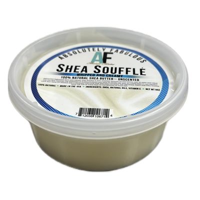 AF Shea Souffle | 100% Whipped Creamy Natural Shea Butter 8oz | Absolutely Fabulous (OS, Unscented)