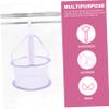 CHILDWEET Mesh Makeup Puff Drying Basket Ventilated Hanging Rack for Brushes Sponges Compact Storage for Fast Drying Cosmetics Beauty Tools Purple view 2