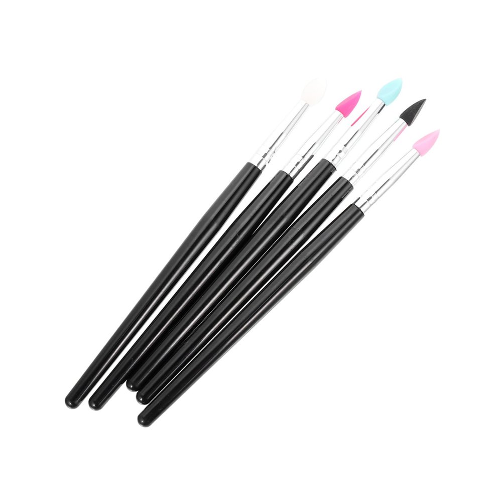 Didiseaon 5pcs Professional Eyeshadow Makeup Brush Silicone Lip Brush for Blending Compact Lightweight for Travel Daily Use