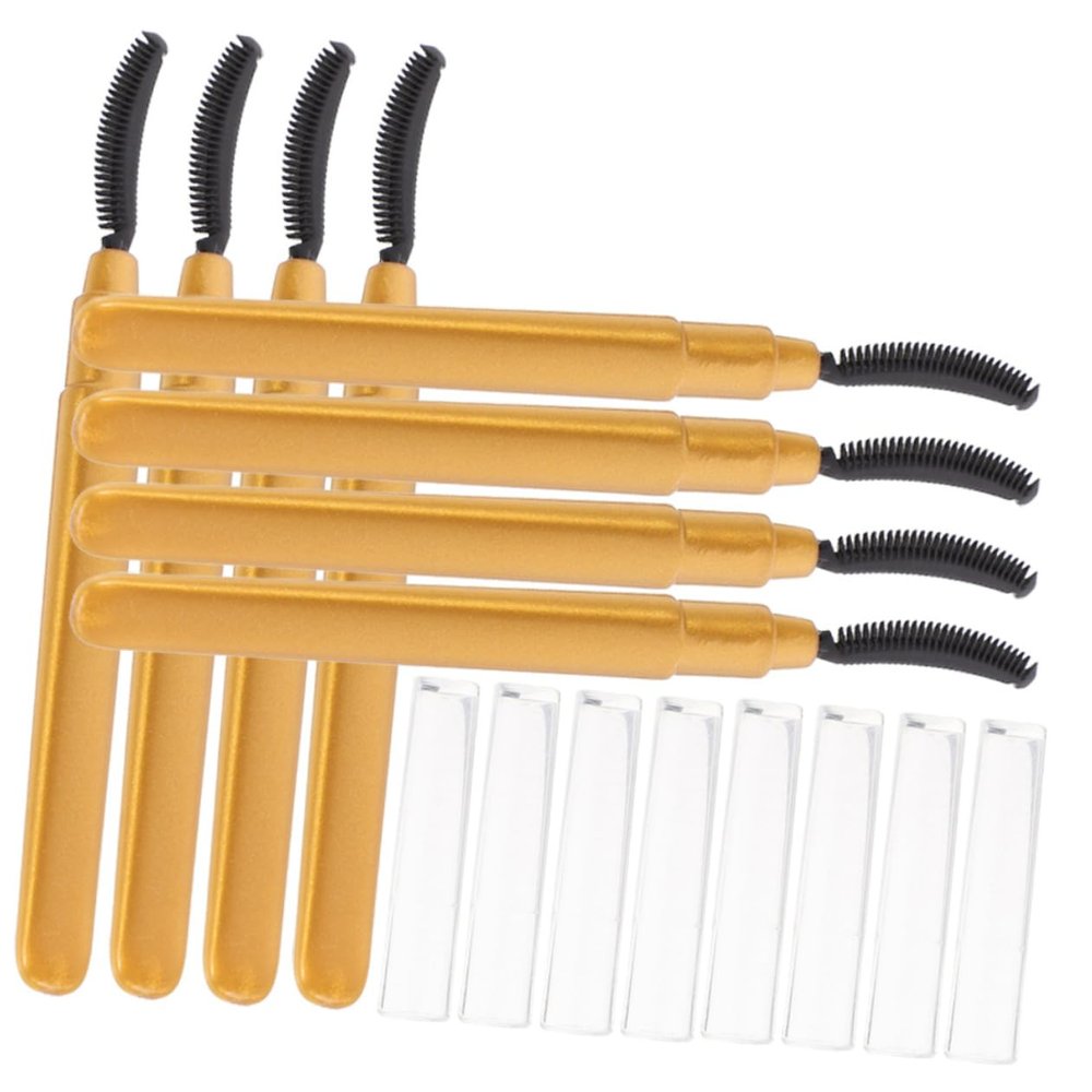 FOMIYES 8pcs Silicone Lash Brush Portable Eye Makeup Tools Protective Cover for Travel for Separating Eyelashes and Applying Mascara
