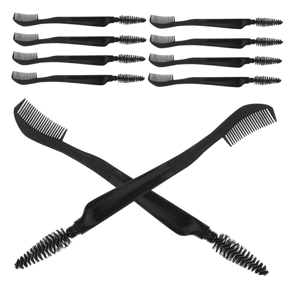 FOMIYES 10pcs Dual End Eyebrow Comb and Eyelash Brush Portable Eyebrow Shaper and Eyelash Separator Makeup Tool for Professional and Home Use for Travel