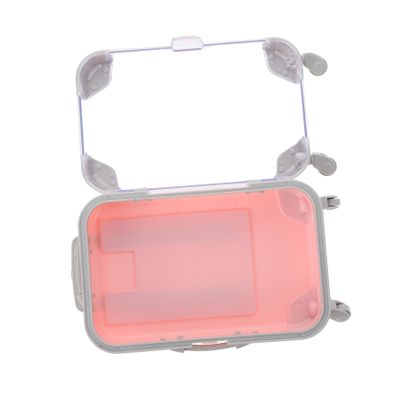 SOESFOUFU Luggage Shaped Eyelash Storage Box with Transparent Window Compact Faux Lash Case for Easy Management Cute Small for Travel and Organization