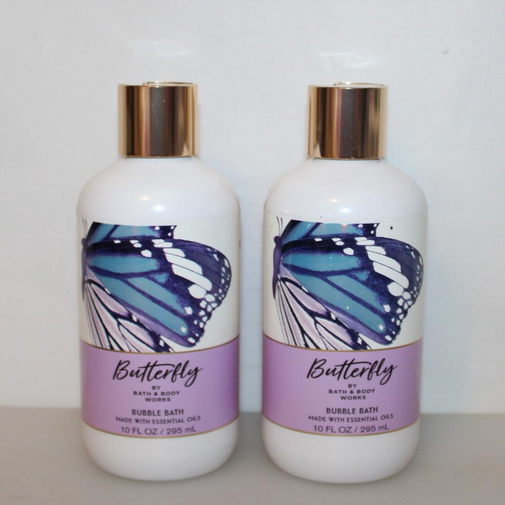 2 Butterfly Bubble Bath & Body with Essential Oils 10 oz