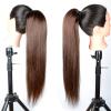 Ponytail Hair Extensions 12-26" Brazilian Remy Hair Clip In Straight Hair Ponytail Hairpiece Long Ponytail Extensions Dark Brown Straight Drawstring Ponytail Human Hair Pony Tails Extensions Human Hai view 3