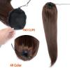 Ponytail Hair Extensions 12-26" Brazilian Remy Hair Clip In Straight Hair Ponytail Hairpiece Long Ponytail Extensions Dark Brown Straight Drawstring Ponytail Human Hair Pony Tails Extensions Human Hai view 4