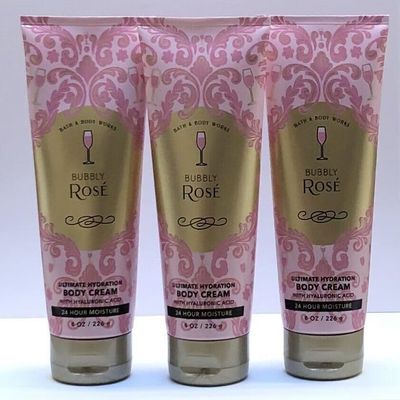 3 BUBBLY ROSE Ultimate Hydration bath Body Cream 8 oz